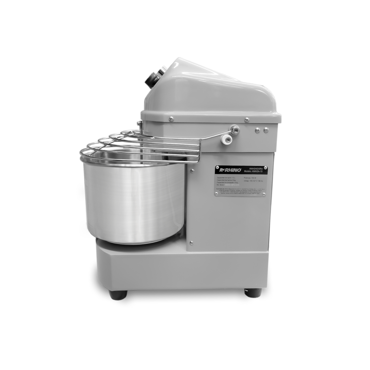 Amasadora Comercial Rhino AMASA 10 Litros 1 HP capacidad de amasado 4kg