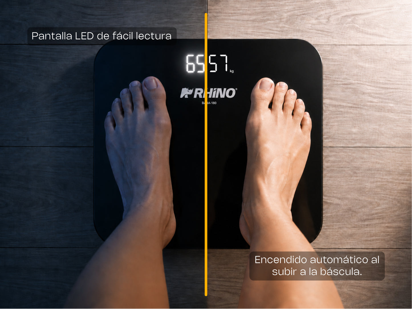 Báscula Digital Corporal De Baño Rhino 180kg/100gr