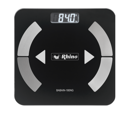 Báscula De Baño Inteligente Rhino BABAIN180 180kg de capacidad Precisión de 100g Bluetooth