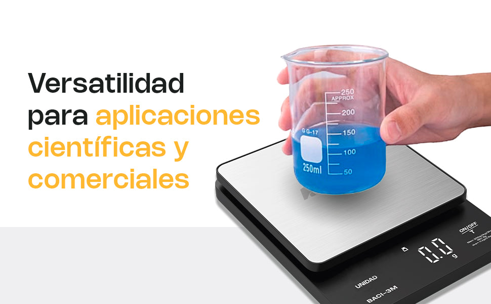 Báscula Digital de Precisión Rhino Baci3m de 0.1 g con Capacidad de 3 kg
