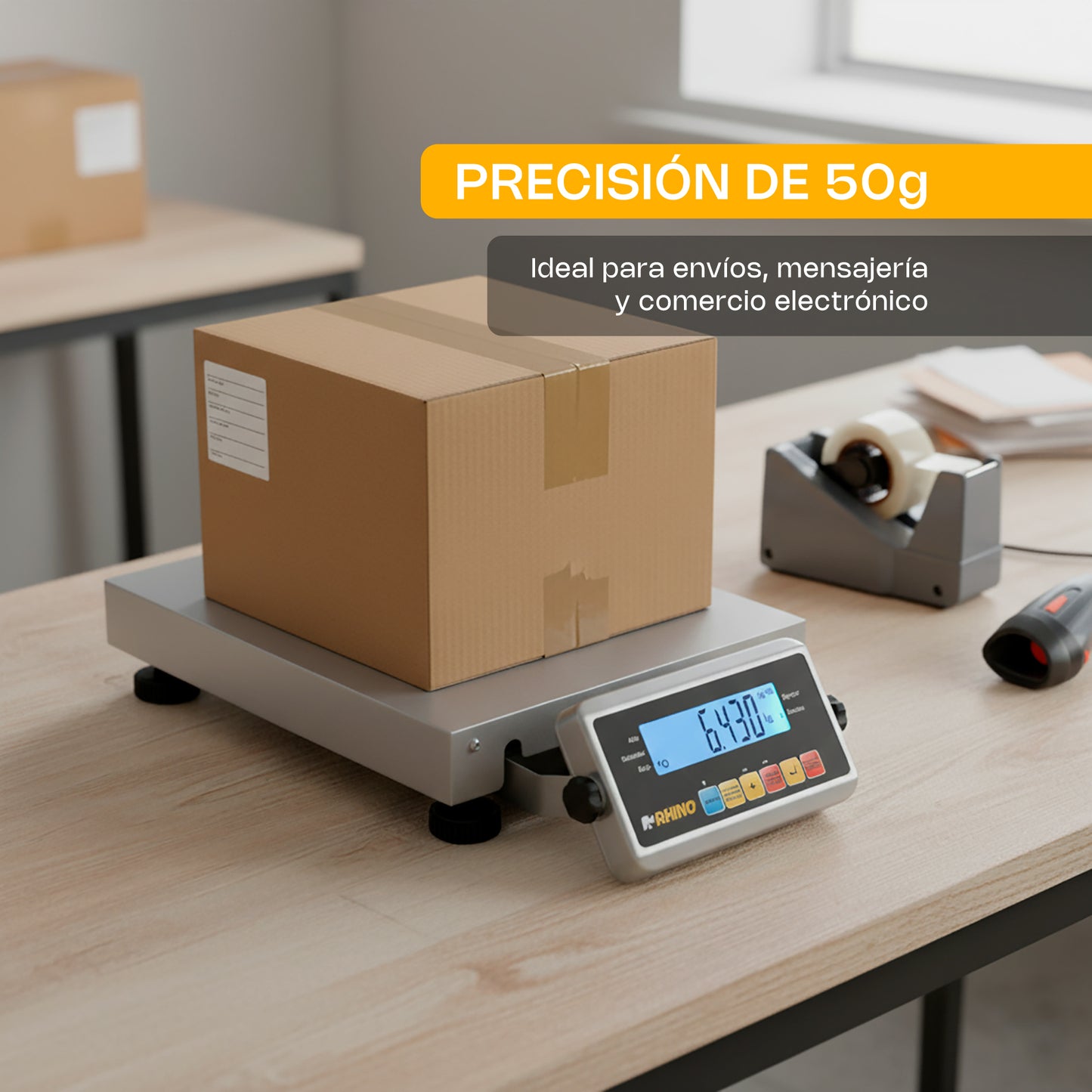 Bascula Digital Rhino Plataforma Paquetería Bapaque-150kg