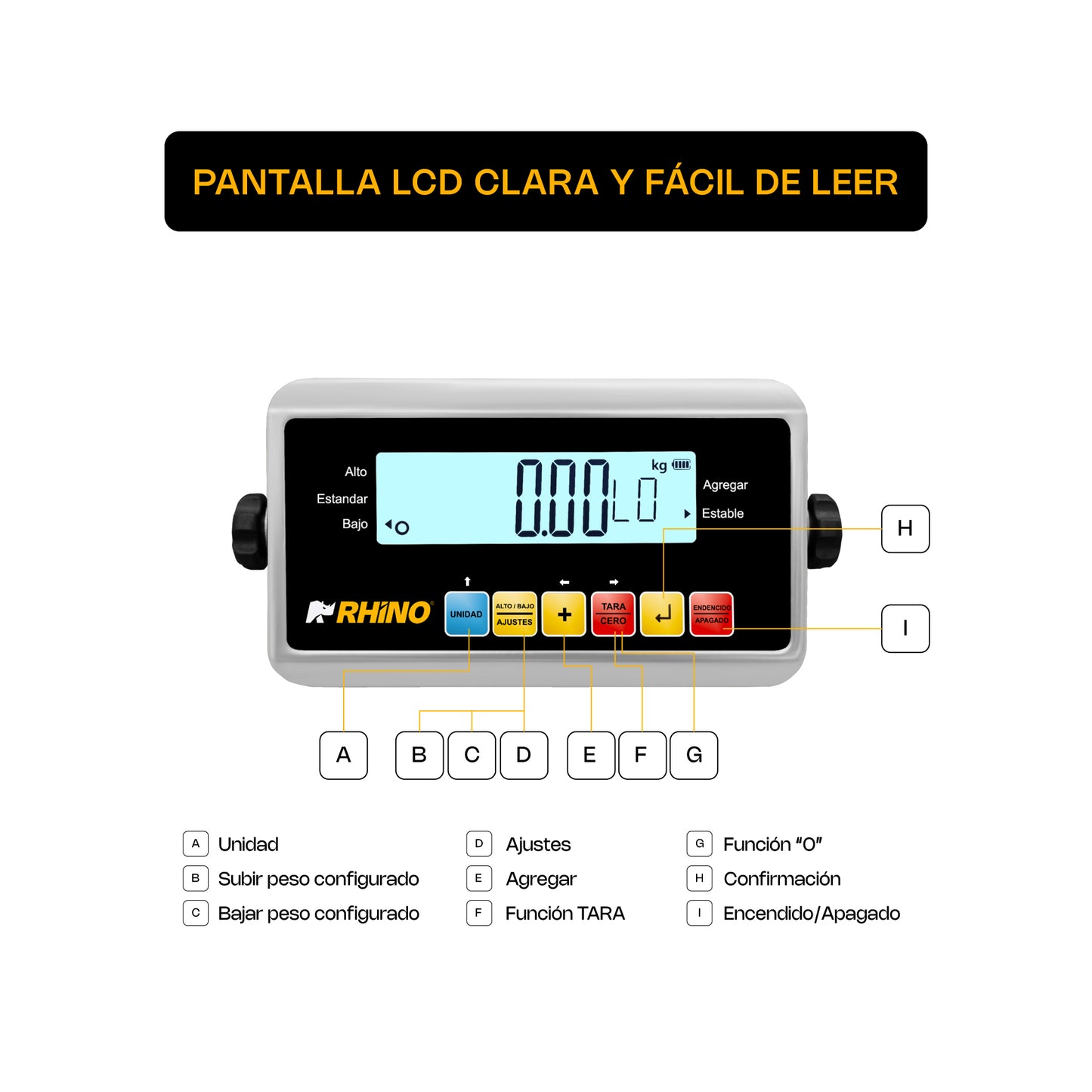 Bascula Digital Rhino Plataforma Paquetería Bapaque-150kg