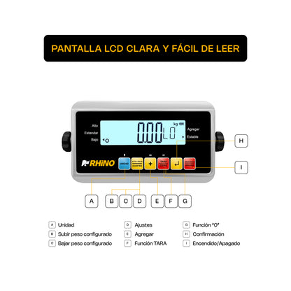 Bascula Digital Rhino Plataforma Paquetería Bapaque-150kg