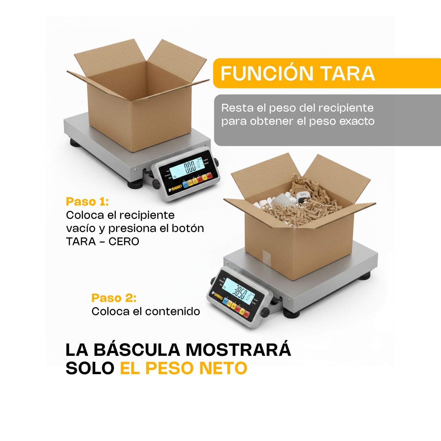 Bascula Digital Rhino Plataforma Paquetería Bapaque-150kg