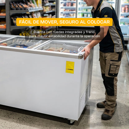 Congelador tapa de cristal CONGECRI 12P / RHINO