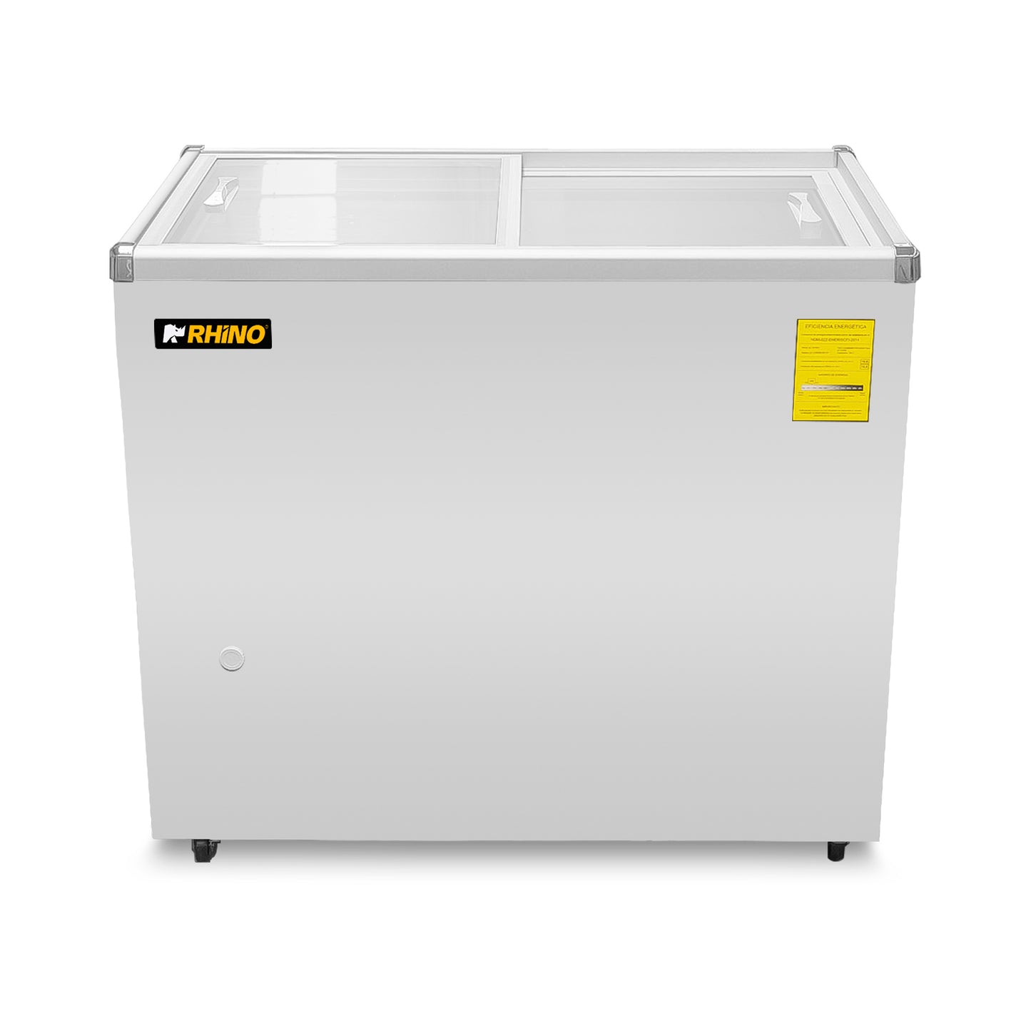 Congelador Horizontal Rhino de 161L con Tapa de Cristal y Función Dual
