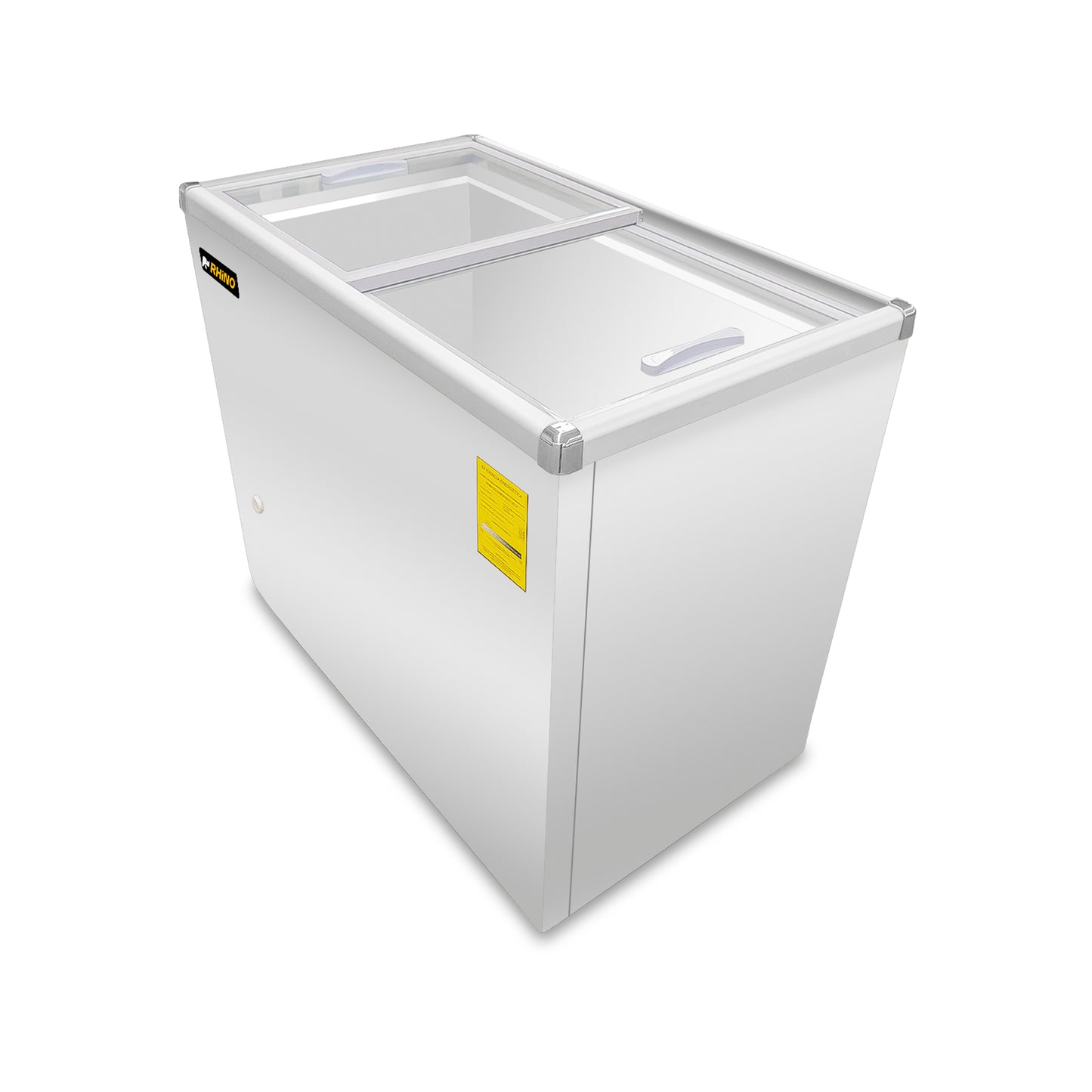 Congelador Horizontal Rhino de 161L con Tapa de Cristal y Función Dual