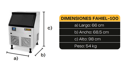 Fabrica De Hielo Comercial Rhino Fahiel-100 Cubo De 2.2cm