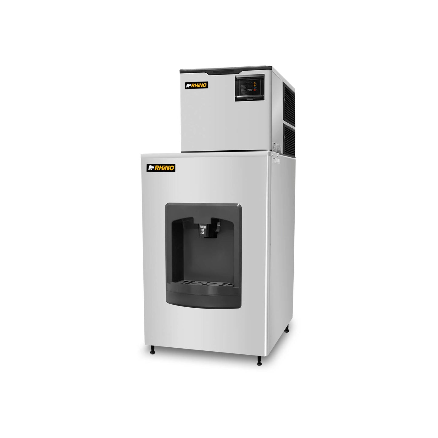 Dispensador De Hielo Comercial Rhino Capacidad de DISHI100Kg Salida Rápida 5 Kg/min