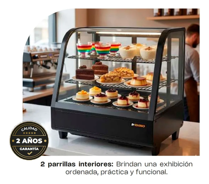 Rhino Vitrina Refrigerada De Mostrador Viremo100 76L  rango temperatura 0°C A 10°C 120V