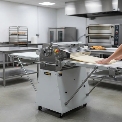 Laminadora De Masa En Piso Con Bandas Reversibles Rhino LAMBA-274P 550w Apertura de 0 a 40 mm