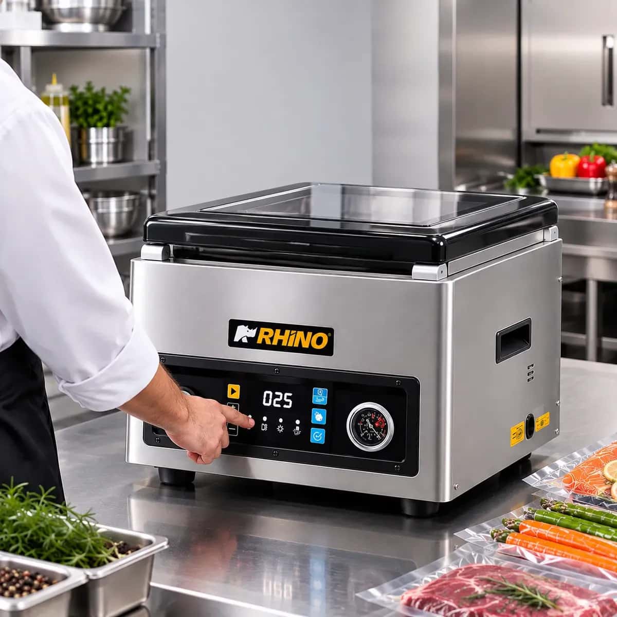 Empacadora Al Vacío Rhino Evac-4p Con Cámara Profunda