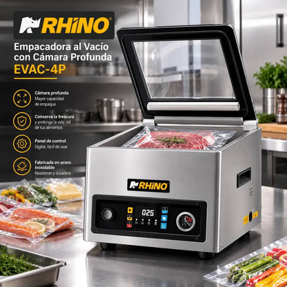Empacadora Al Vacío Rhino Evac-4p Con Cámara Profunda