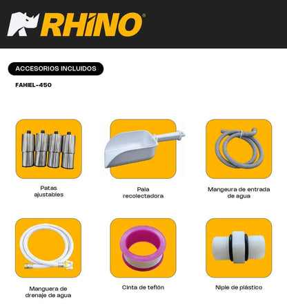 Fábrica De Hielo En Cubo Rhino Fahiel-450 Capacidad de Producción 450Kg Depósito de 250Kg