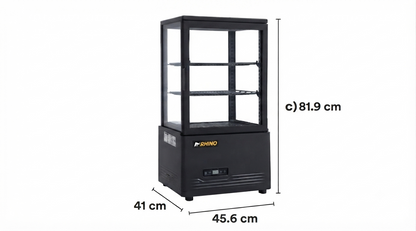 Vitrina Refrigerada Vertical Panorámica Rhino VIVEPA-2 60L 0°C a 12°C