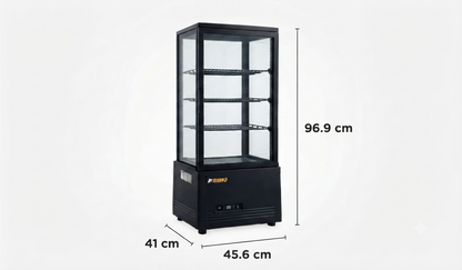 Vitrina Refrigerada Vertical Panorámica Rhino VIVEPA-4 100L 0.9°C a 9.7°C