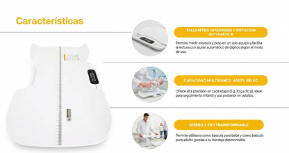 Rhino Báscula Multifuncional 2 En 1 Para Bebés/adultos 180kg Blanco