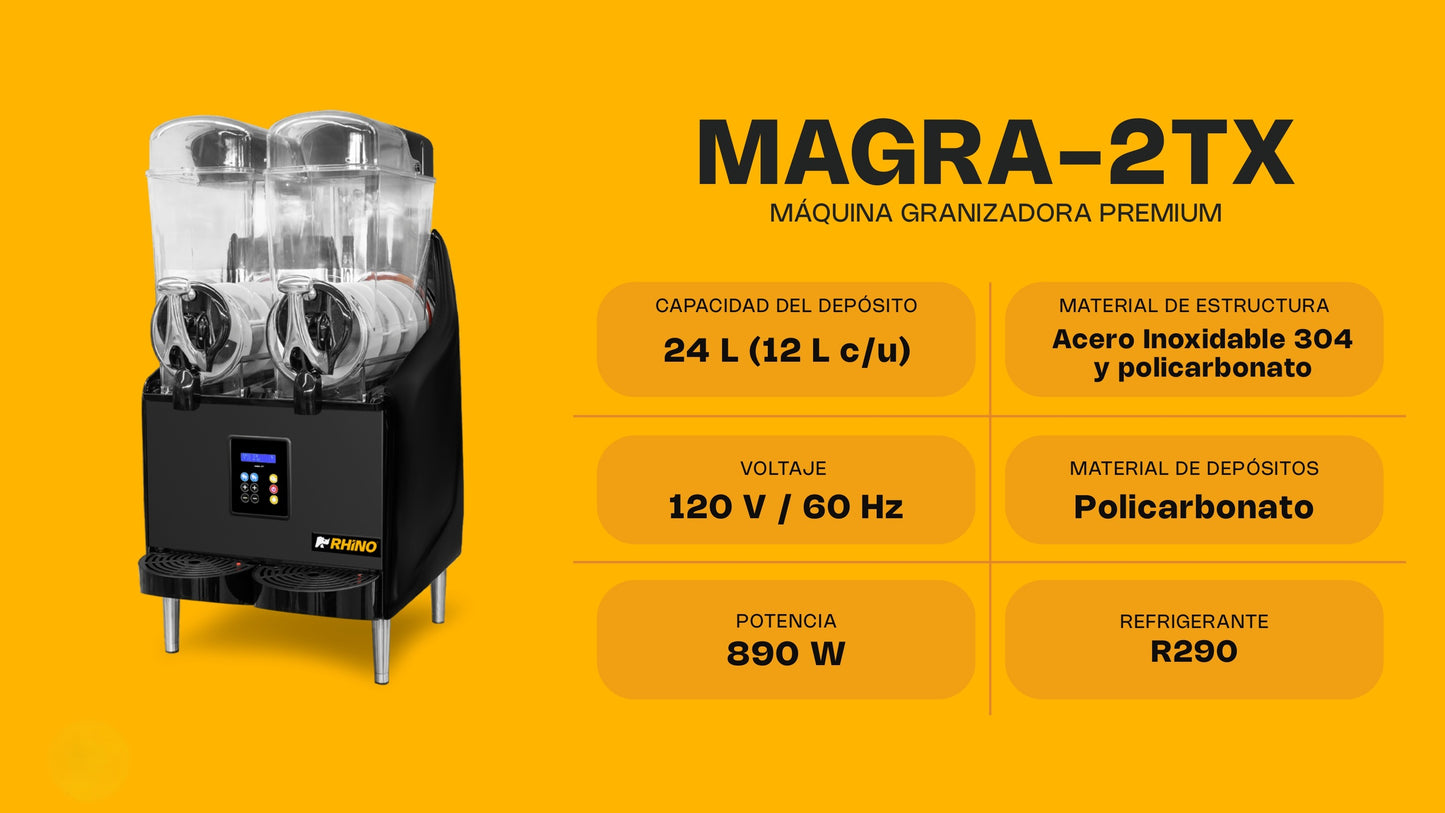Máquina Granizadora Comercial Rhino 2 Tanques Magra-2TX