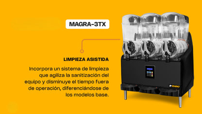 Máquina Granizadora Comercial Rhino Magra-3TX 3tanques de 12L c/u