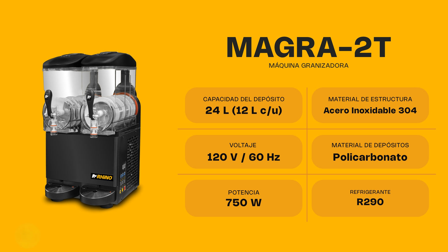 Máquina Granizadora Comercial Rhino 2 Tanques Magra-2T