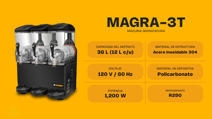 Máquina Granizadora Comercial Rhino 3 Tanques Magra-3T