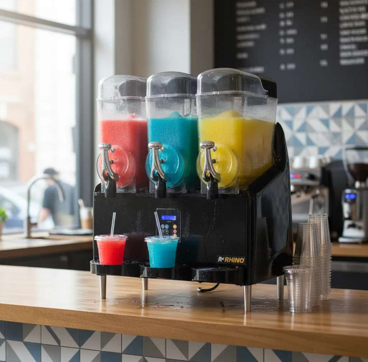 Máquina Granizadora Comercial Rhino Magra-3TX 3tanques de 12L c/u