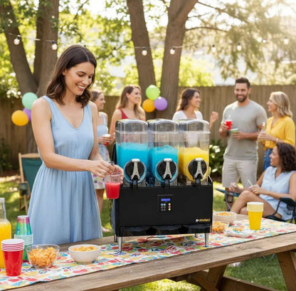 Máquina Granizadora Comercial Rhino Magra-3TX 3tanques de 12L c/u