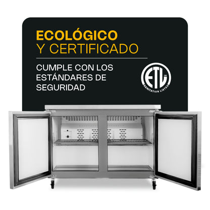 Mesa Refrigerada Bajo Barra Rhino Merbaj48 1/4hp 0 A 4°c