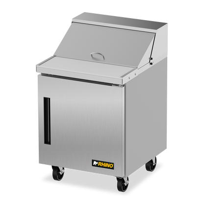 Mesa Refrigerada Comercial para Preparación Rhino Mersal27 6.9pies 8 Insertos Rango Temp. 0 a 4 grados