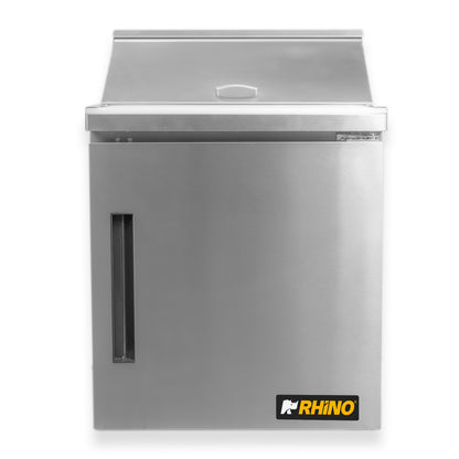 Mesa Refrigerada Comercial para Preparación Rhino Mersal27 6.9pies 8 Insertos Rango Temp. 0 a 4 grados
