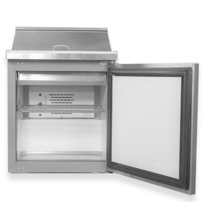Mesa Refrigerada Comercial para Preparación Rhino Mersal27 6.9pies 8 Insertos Rango Temp. 0 a 4 grados