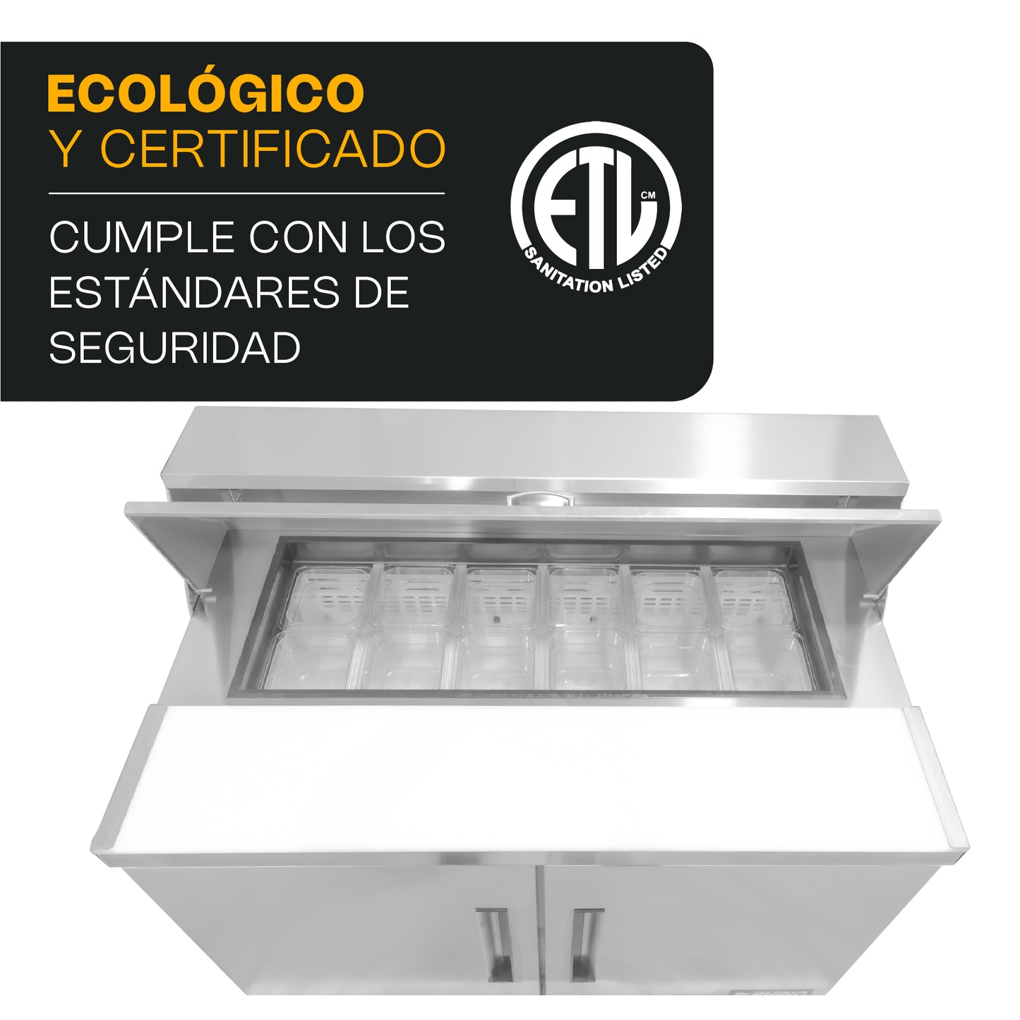 Mesa Refrigerada De Preparación Rhino Mersal48 13.3ft Rango Temp 0 a 4°C