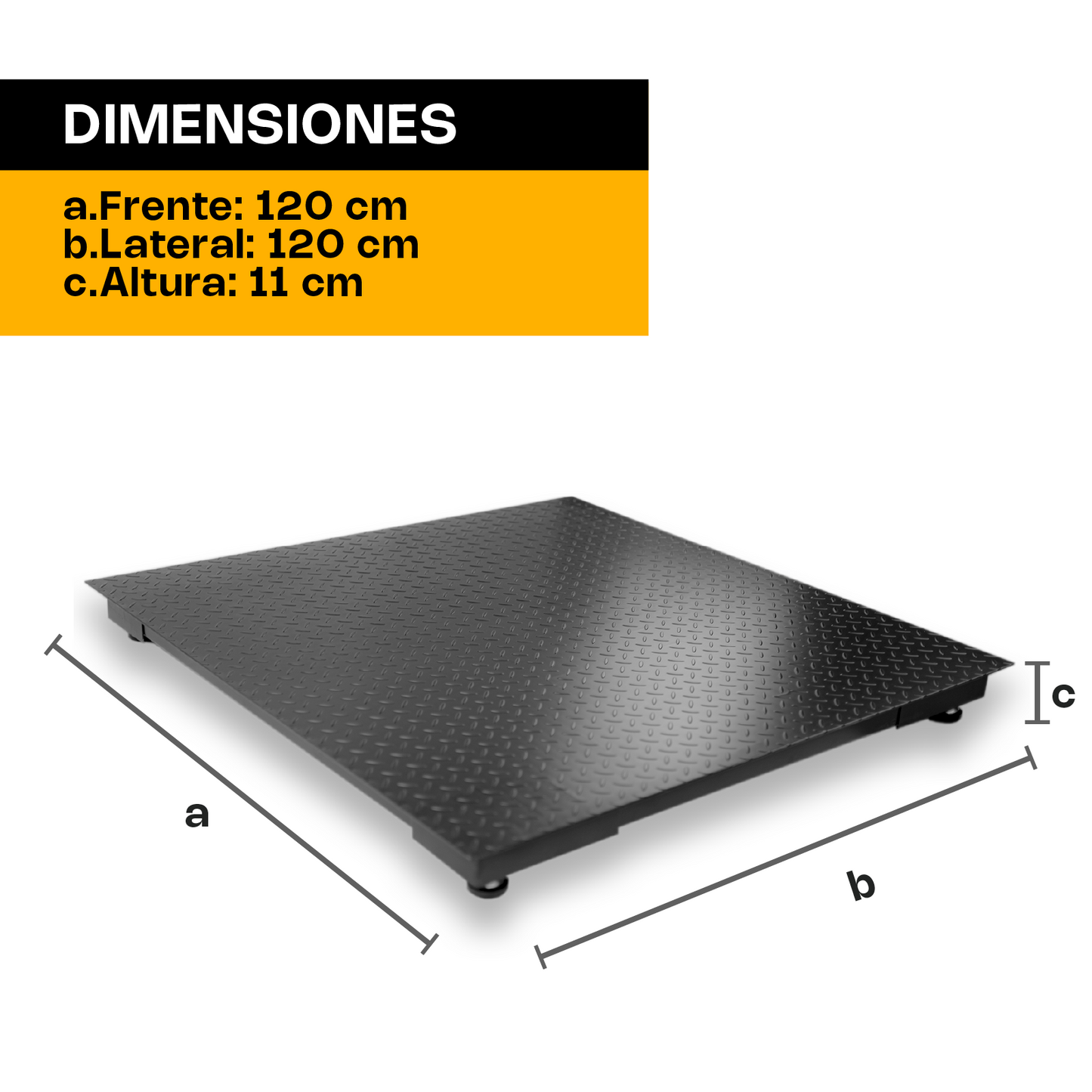 Báscula Industrial Digital Rhino Plaba12 3000kg 120x120cm Modulo indicador Iqy incluido