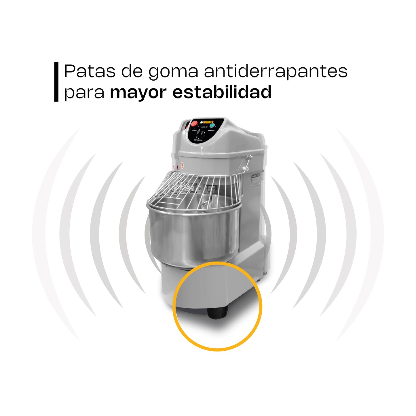 Amasadora Comercial Rhino Amasa50 Capacidad de 50 L o 30 kg de masa preparada