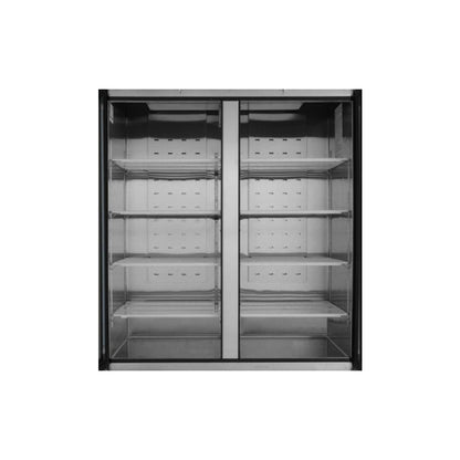 Refrigerador Comercial 2 puertas de cristal Icehaus 47 pies 110V rango temperatura 0° a 4°C