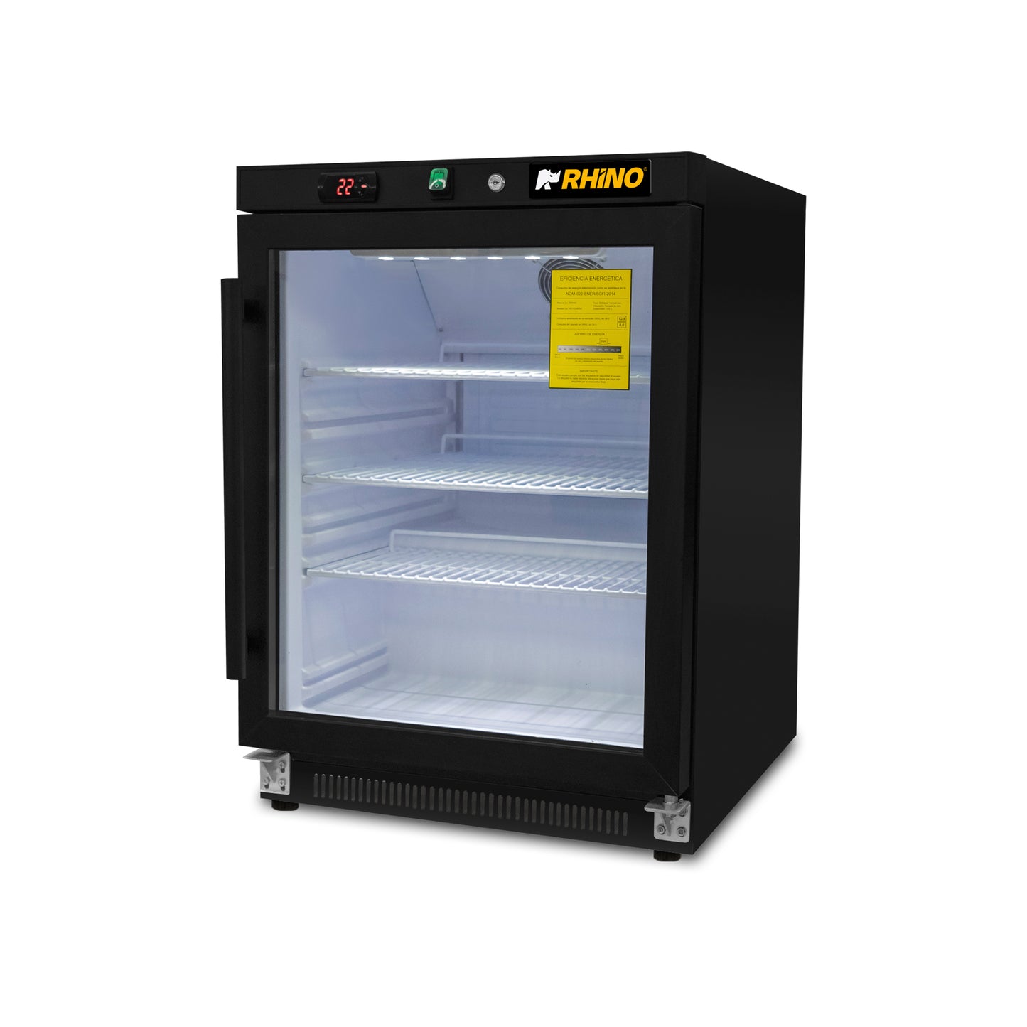 Refrigerador Comercial Vertical Rhino Puerta de Cristal REVEAB-4C  4ft³