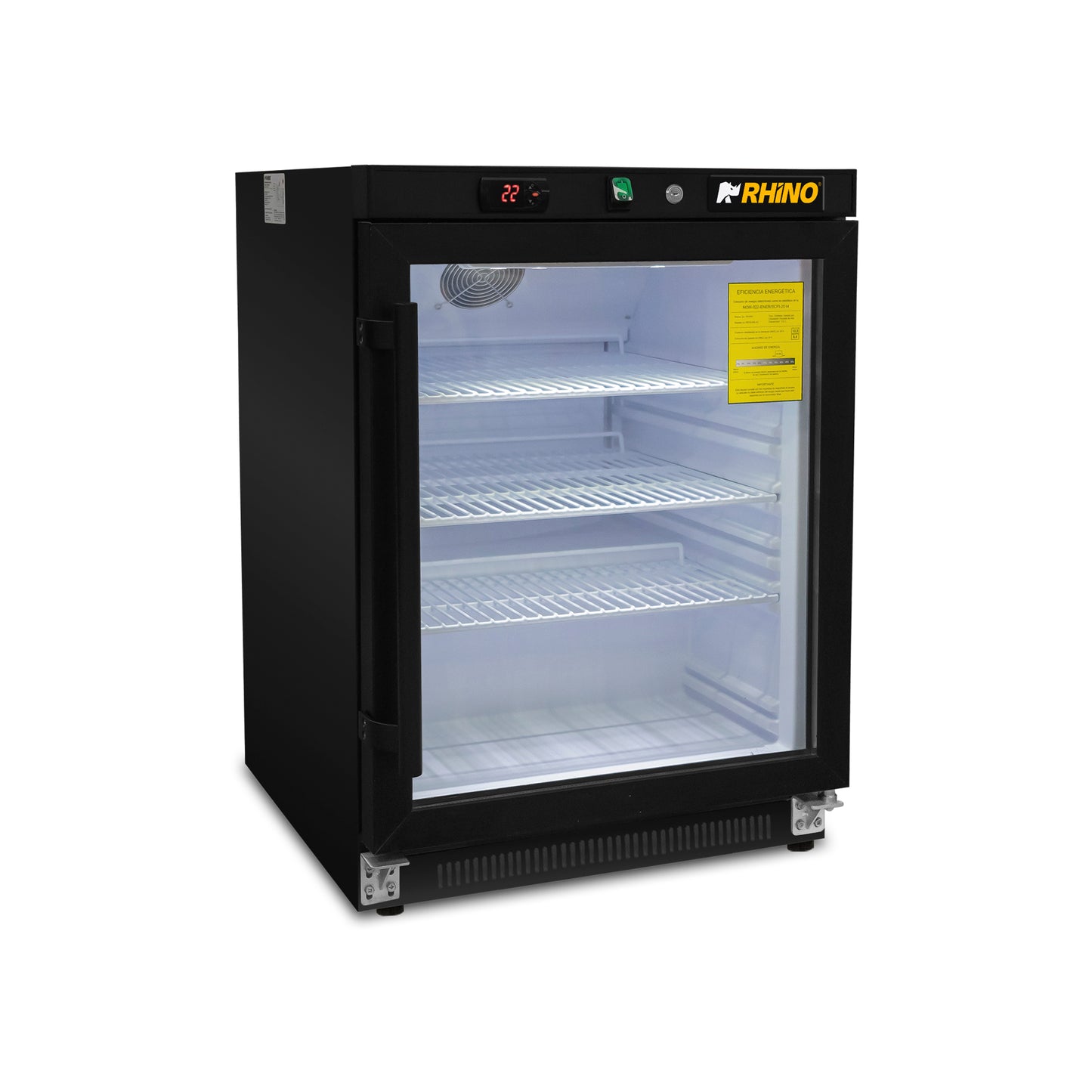 Refrigerador Comercial Vertical Rhino Puerta de Cristal REVEAB-4C  4ft³