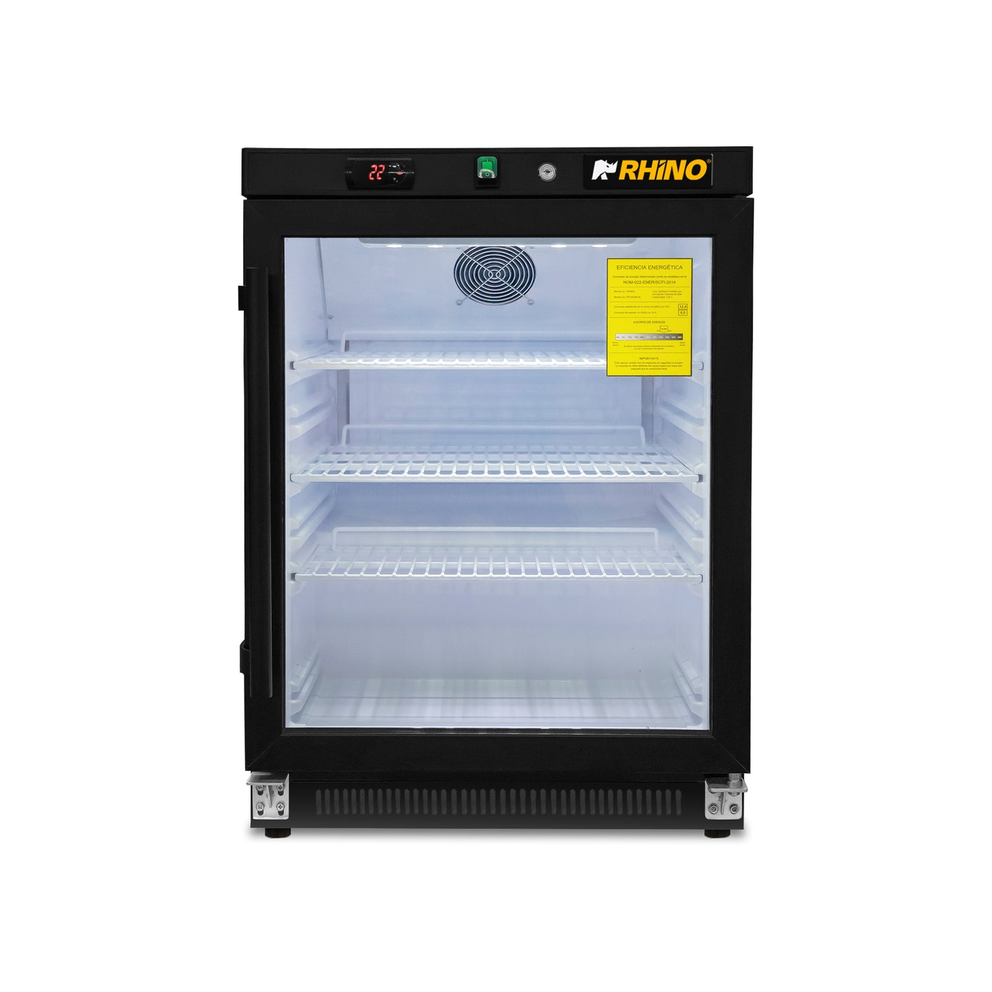 Refrigerador Comercial Vertical Rhino Puerta de Cristal REVEAB-4C  4ft³