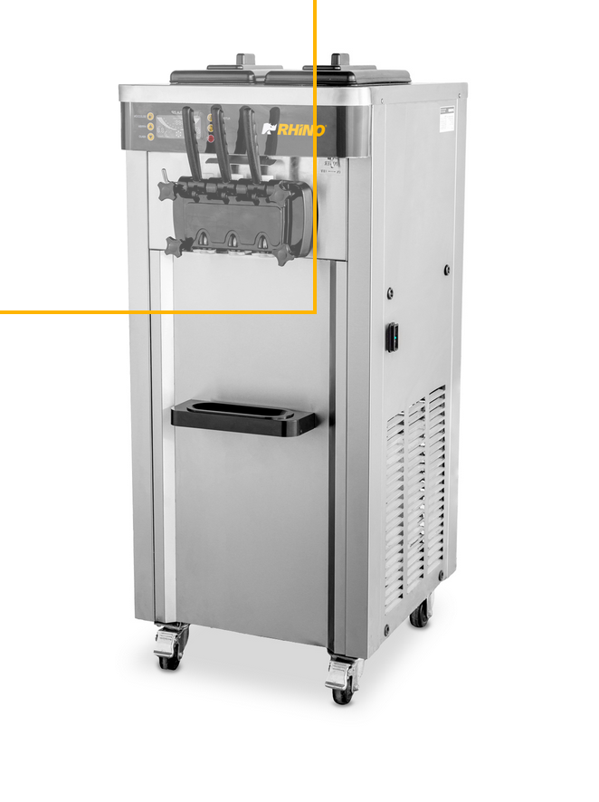 Máquina De Helados Suave Rhino 25 Litros Hela25p 2 Sabores más combinado 115V