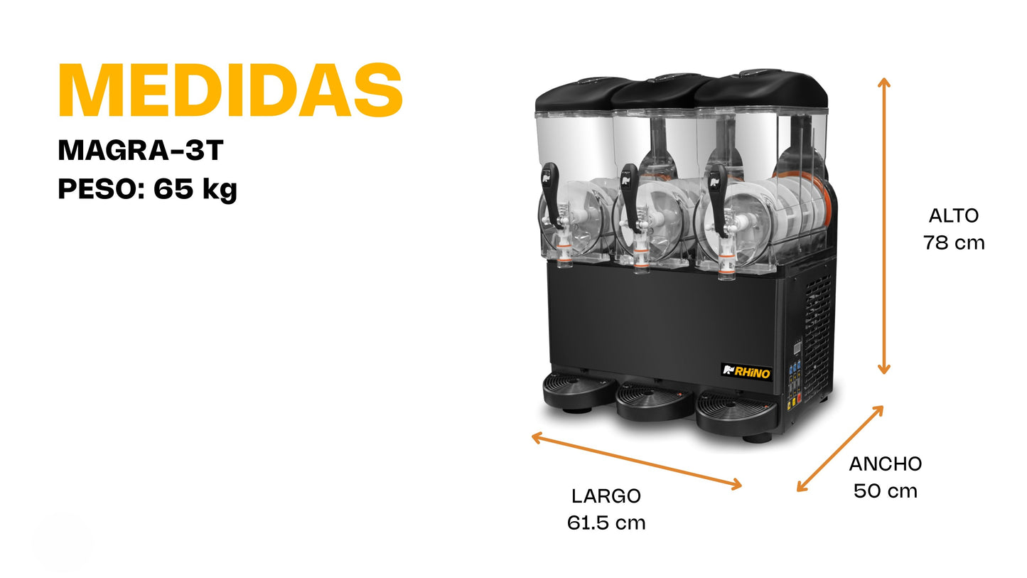 Máquina Granizadora Comercial Rhino 3 Tanques Magra-3T