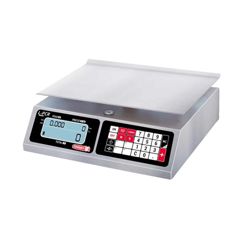 Báscula comercial digital Torrey L-PCR 40kg recargable 110v precisión de 5g doble pantalla puerto usb iliminada