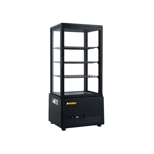 Vitrina Refrigerada Vertical Panorámica Rhino VIVEPA-3 80L 0°C a 12°C