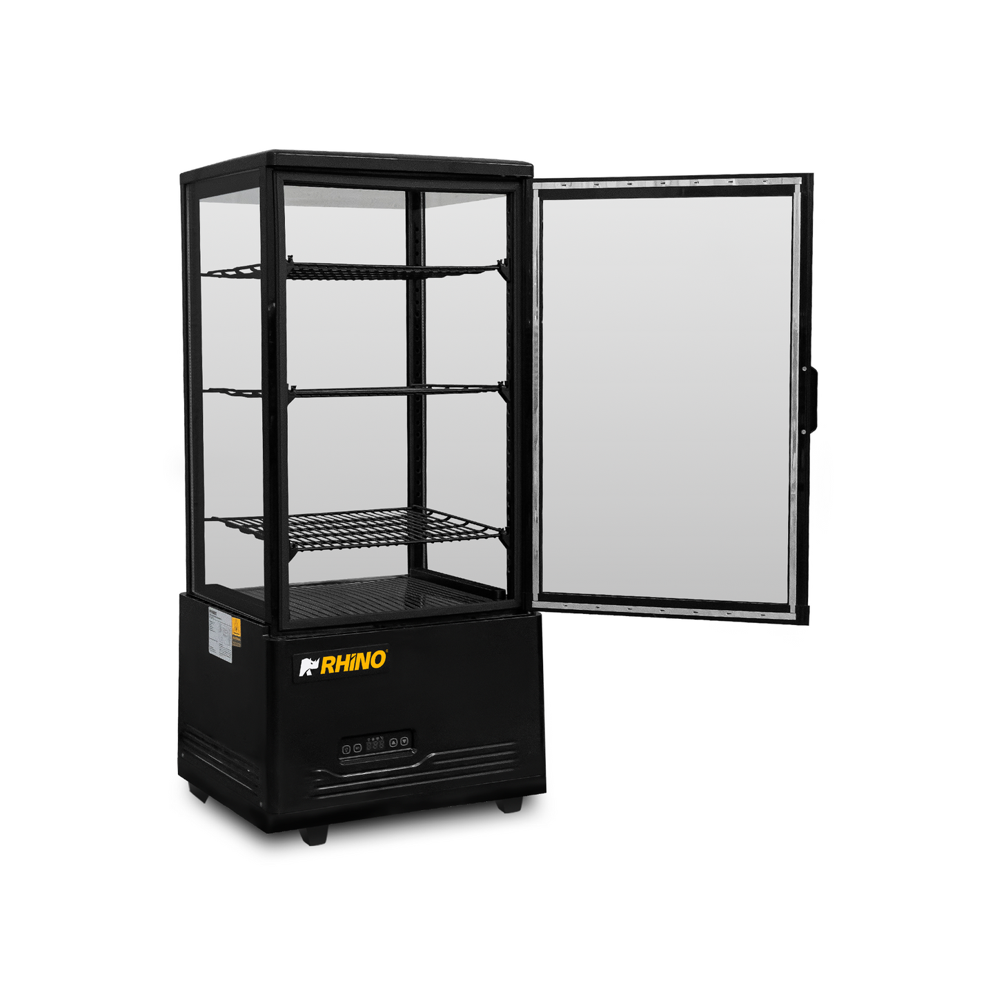 Vitrina Refrigerada Vertical Panorámica Rhino VIVEPA-3 80L 0°C a 12°C