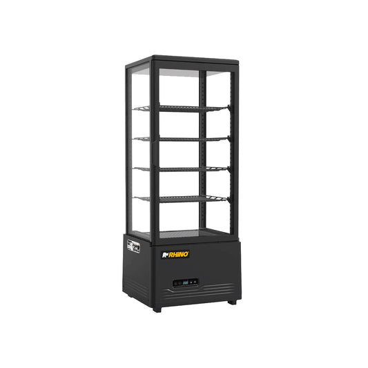 Vitrina Refrigerada Vertical Panorámica Rhino VIVEPA-4 100L 0.9°C a 9.7°C