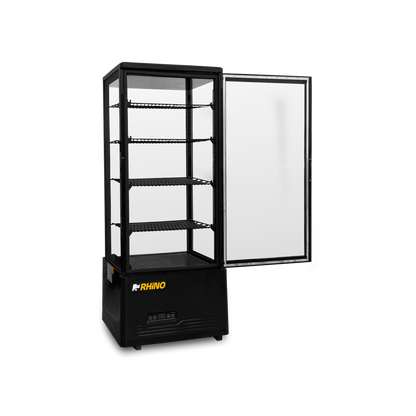 Vitrina Refrigerada Vertical Panorámica Rhino VIVEPA-4 100L 0.9°C a 9.7°C