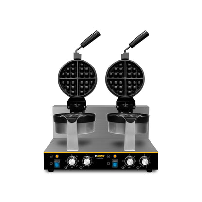 Waflera Eléctrica Comercial Doble Rhino Wabe2400 Watts 127V 50 °C a 300 °C Temperatura independiente