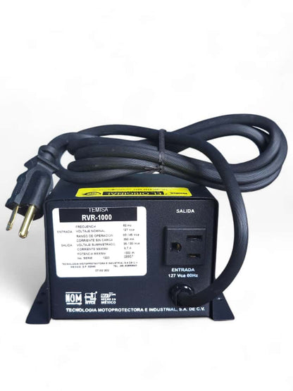 Regulador Motoprotector De Voltaje Temisa 1000 Watts Negro