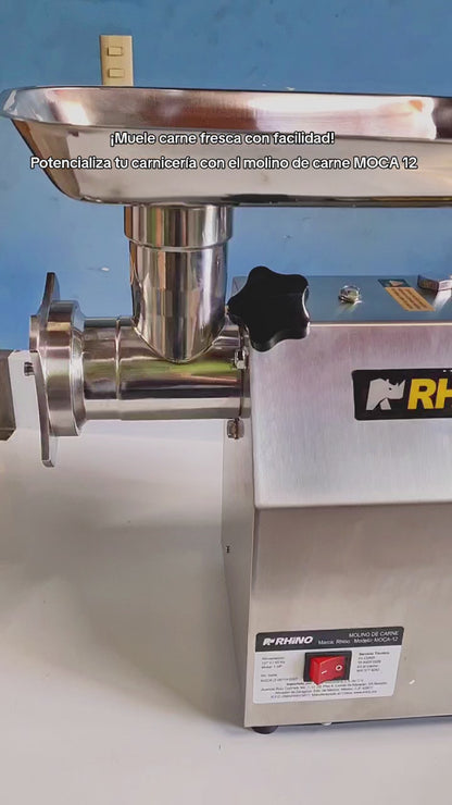 Molino Para Carne 1 Hp Marca Rhino Moca-12 Acero Inox.