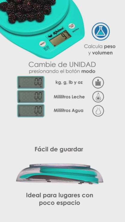 Bascula Digital Rhino para cocina con tazón 5kg/1g Bacita-5