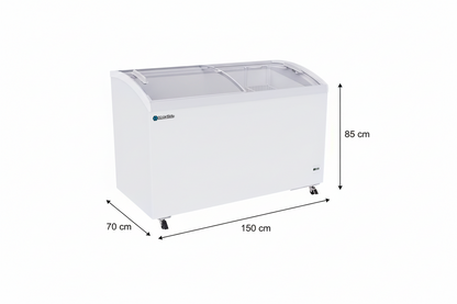 Congelador Paletero Horizontal Metalfrio Chc400 Vidrio Curvo 2 Puertas